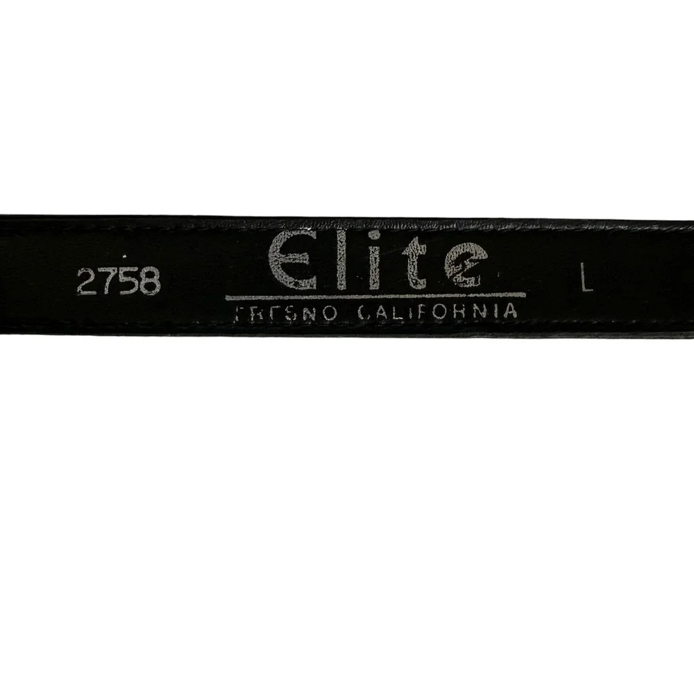 Elite Fresno California Giraffe Print Calf Hair Leather Belt Large Silver